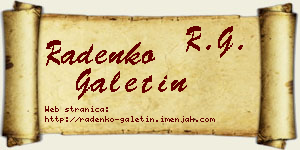 Radenko Galetin vizit kartica